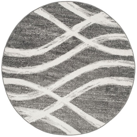 Safavieh 10 x 10 ft. Adirondack Power Loomed Round Area Rug; Charcoal & Ivory ADR125R-10R